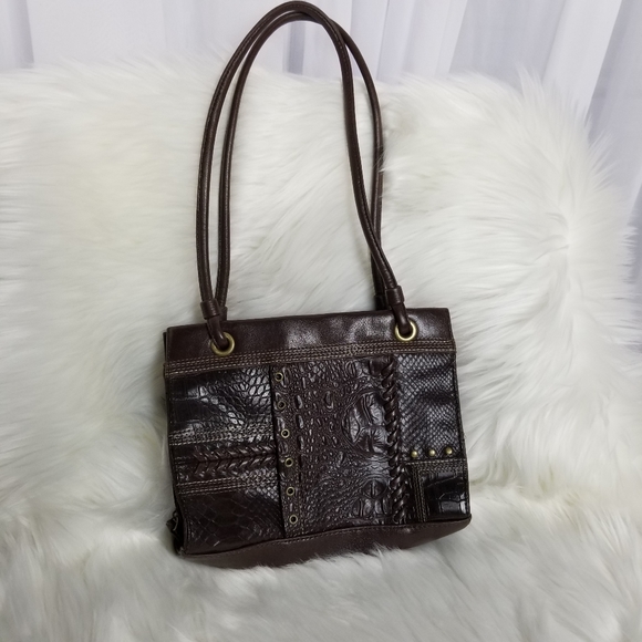 Small Leather patchwork shoulder Bag - Picture 2 of 6